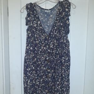 Maurices knee length slate gray with floral pattern tank dress with pockets